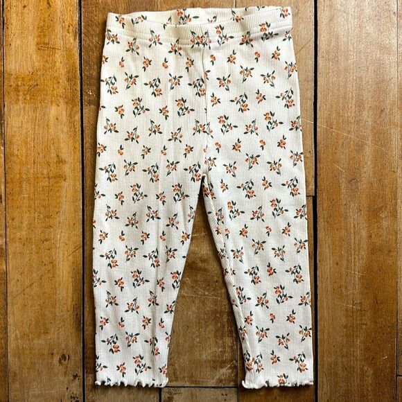 Carters leggings ribbed floral size 12 months baby girl spring cotton boho - Picture 1 of 4
